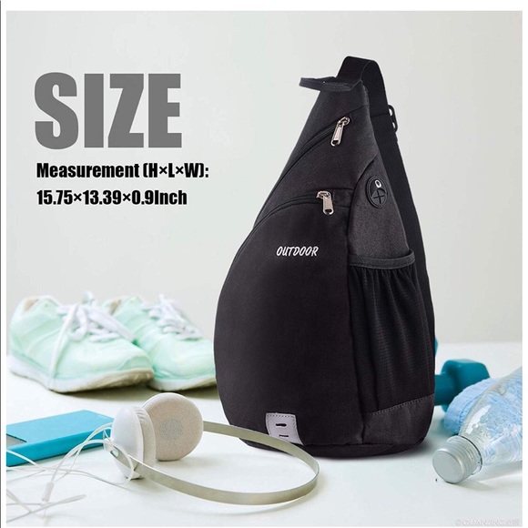 NWOT Black Sling Backpack For Women or Men - Picture 8 of 8